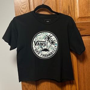 Vans Off the Wall black crop top